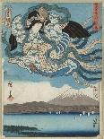 Snow Scene in the Garden of a Daimyo-Utagawa Hiroshige and Kunisada-Laminated Giclee Print