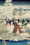 Snow Scene in the Garden of a Daimyo-Utagawa Hiroshige and Kunisada-Laminated Giclee Print