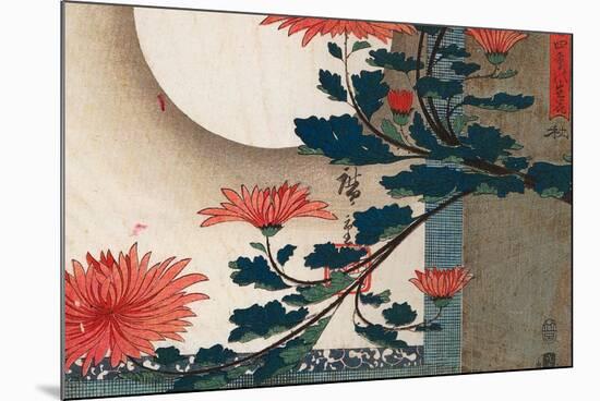 Utagawa Hiroshige Chrysanthemums-null-Mounted Art Print