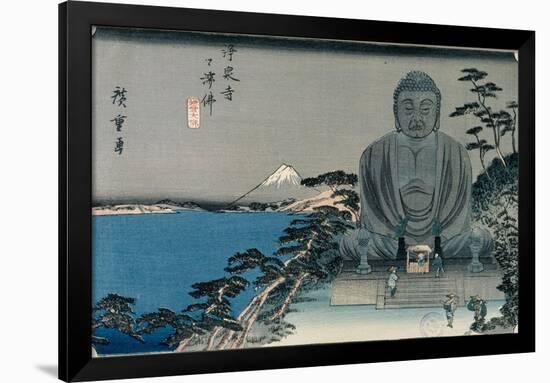 Utagawa Hiroshige (Copy) / 'Great Buddha of Kamakura outdoors in Jôsenji', ca. 1835; 20th centu...-UTAGAWA HIROSHIGE-Framed Poster