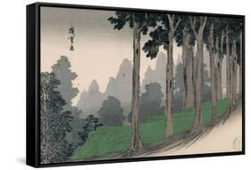 Utagawa Hiroshige (Copy) / Kuramayama Sôjôgatani ni omomuku Ushiwakamaru ijin nite kenpô o manab...-UTAGAWA HIROSHIGE-Framed Stretched Canvas
