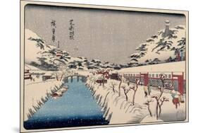 Utagawa Hiroshige (Copy) / Shiba Akabane no yuki, 1832-1838; 20th century, Japanese School, Pape...-UTAGAWA HIROSHIGE-Mounted Poster