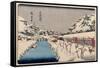 Utagawa Hiroshige (Copy) / Shiba Akabane no yuki, 1832-1838; 20th century, Japanese School, Pape...-UTAGAWA HIROSHIGE-Framed Stretched Canvas