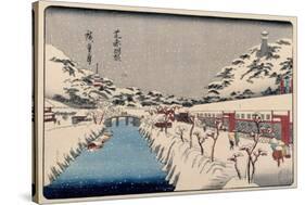 Utagawa Hiroshige (Copy) / Shiba Akabane no yuki, 1832-1838; 20th century, Japanese School, Pape...-UTAGAWA HIROSHIGE-Stretched Canvas