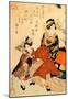 Utagawa Hiroshige Courtesan and a Little Girl Agead a New-Year Decoration-null-Mounted Poster