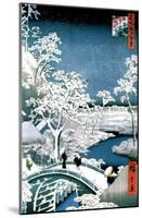 Utagawa Hiroshige (Drum Bridge at Meguro)-null-Mounted Poster