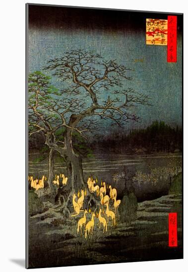 Utagawa Hiroshige Fire Foxes-null-Mounted Poster