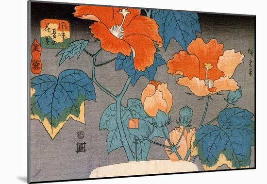 Utagawa Hiroshige Hibiscus-null-Mounted Poster