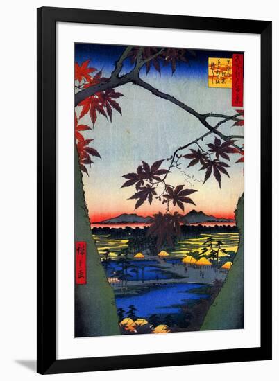 Utagawa Hiroshige Japanese Maple Trees at Mama-Ando Hiroshige-Framed Art Print
