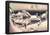 Utagawa Hiroshige Kanbara Evening Snow-null-Framed Poster