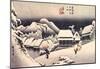 Utagawa Hiroshige Kanbara Evening Snow-null-Mounted Poster