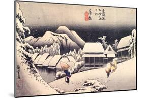 Utagawa Hiroshige Kanbara Evening Snow-null-Mounted Poster