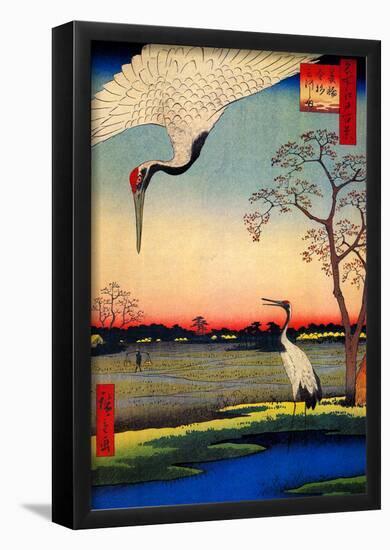 Utagawa Hiroshige Mikawashima Crane-null-Framed Poster