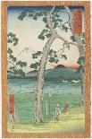 Drum Bridge and 'setting Sun' Hill, Meguro-Ando Hiroshige-Giclee Print