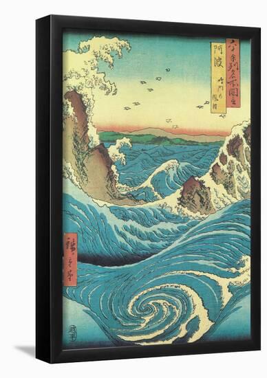 Utagawa Hiroshige - Naruto Rapids,-null-Framed Poster