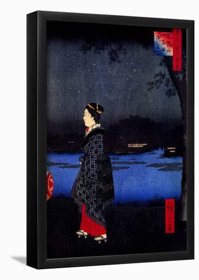 Utagawa Hiroshige Night View of Matsuchiyama-null-Framed Poster