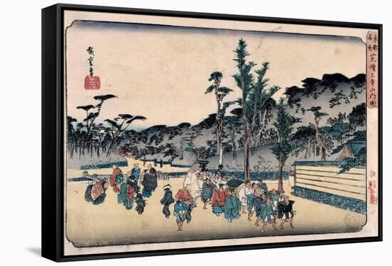Utagawa Hiroshige; Sanoya Kihei / Shiba Zôjôji sannai no zu, 1832-1834, Japanese School, Paper, ...-UTAGAWA HIROSHIGE-Framed Stretched Canvas