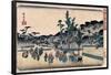 Utagawa Hiroshige; Sanoya Kihei / Shiba Zôjôji sannai no zu, 1832-1834, Japanese School, Paper, ...-UTAGAWA HIROSHIGE-Framed Poster