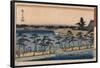 Utagawa Hiroshige; Sanoya Kihei / 'The Benten Shrine at Shinobazu Pond (Shinobazu no ike Benten ...-UTAGAWA HIROSHIGE-Framed Poster