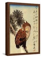 Utagawa Hiroshige Small Brown Owl on a Pine Branch-null-Framed Poster