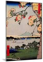 Utagawa Hiroshige Suijin Shrine and Massaki on Sumida River-null-Mounted Poster