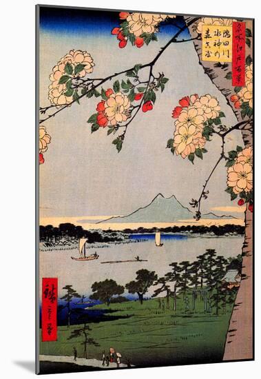 Utagawa Hiroshige Suijin Shrine and Massaki on Sumida River-null-Mounted Poster