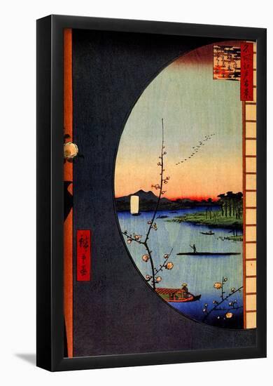 Utagawa Hiroshige View from Massaki of Suijin Shrine-null-Framed Poster