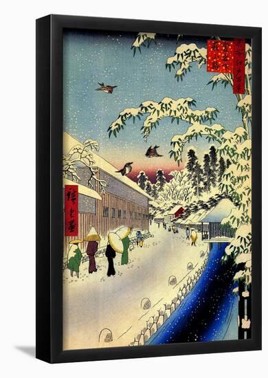 Utagawa Hiroshige Yabu Lane in Snow-null-Framed Poster