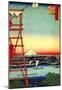 Utagawa Hiroshige Yanagibashi Bridge-null-Mounted Poster