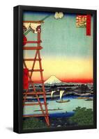 Utagawa Hiroshige Yanagibashi Bridge-null-Framed Poster