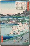 Mimeguri Embankment on the Sumida River (Sumidagawa Mimeguri Tsutsumi) (Colour Woodblock Print)-Utagawa II Hiroshige-Giclee Print