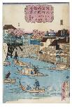 Mimeguri Embankment on the Sumida River (Sumidagawa Mimeguri Tsutsumi) (Colour Woodblock Print)-Utagawa II Hiroshige-Giclee Print