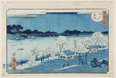 Mimeguri Embankment on the Sumida River (Sumidagawa Mimeguri Tsutsumi) (Colour Woodblock Print)-Utagawa II Hiroshige-Giclee Print