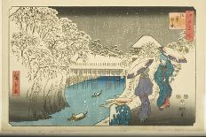 Mimeguri Embankment on the Sumida River (Sumidagawa Mimeguri Tsutsumi) (Colour Woodblock Print)-Utagawa II Hiroshige-Giclee Print