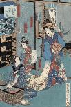 Japan: Woman in Garden-Utagawa Kunisada II-Framed Giclee Print