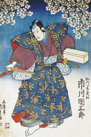 The Actor Ichikawa Dan Saburo Playing the Samurai Minbu Katsuragi, 1839