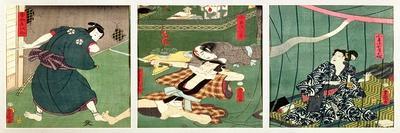 The Actor Ichikawa Dan Saburo Playing the Samurai Minbu Katsuragi, 1839-Utagawa Kunisada-Giclee Print