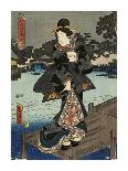 Costumes in Five Different Colors - Black (Kuro)-Utagawa Kunisada (Toyokuni III)-Framed Art Print