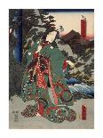 Costumes in Five Different Colors - Green (Ao)-Utagawa Kunisada (Toyokuni III)-Mounted Art Print