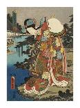 Costumes in Five Different Colors - Yellow (Ki)-Utagawa Kunisada (Toyokuni III)-Framed Art Print