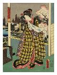 Costumes in Five Different Colors - Green (Ao)-Utagawa Kunisada (Toyokuni III)-Mounted Art Print