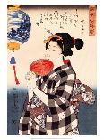 Woman with Fan, c 1800's-Utagawa Kuniyosh-Mounted Art Print