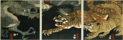 A Dragon and Two Tigers-Utagawa Sadahide-Giclee Print