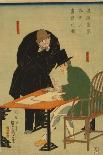 English Merchant Sorting Fabrics For Trade in Yokohama, 1861-Utagawa Sadahide-Framed Giclee Print