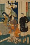English Merchant Sorting Fabrics For Trade in Yokohama, 1861-Utagawa Sadahide-Framed Giclee Print
