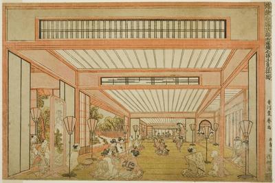 Views of Reception Rooms in Japan - Entertainments on the Day of the Rat in the Modern Style