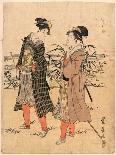 The Third Month, Triptych (From the Series Twelve Months by Two-Utagawa Toyohiro-Framed Giclee Print