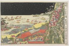 Pesrpective Print: Battle Scene at Ichinotani, Late 18th-Early 19th Century-Utagawa Toyokuni-Giclee Print