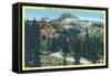 Utah, Aerial View of Brighton and Big Cottonwood Canyon near Salt Lake City-Lantern Press-Framed Stretched Canvas