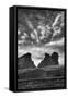 Utah, Arches National Park. Clouds and Rock Formations from Park Avenue Viewpoint-Judith Zimmerman-Framed Stretched Canvas